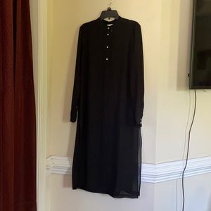 black sheer long top